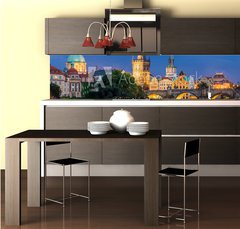 Fototapeta do kuchyn flie 260 x 60  River Vltava at Dusk Prague Czech Republic, 260 x 60 cm