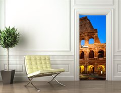 Samolepka na dvee flie 90 x 220  Night view of Colosseum in Rome in Italy, 90 x 220 cm