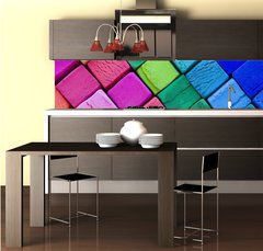 Fototapeta do kuchyn flie 260 x 60  mosaico de colores (macro), 260 x 60 cm