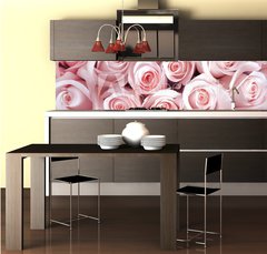 Fototapeta do kuchyně fólie 260 x 60, 128745282 - Pink roses as a background - Růžové růže jako pozadí