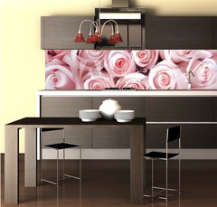 Fototapeta do kuchyn flie 260 x 60  Pink roses as a background, 260 x 60 cm