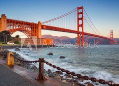 Fototapeta vliesov 100 x 73, 129546640 - San Francisco. Image of Golden Gate Bridge in San Francisco, California during sunrise.