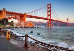 Fototapeta vliesov 145 x 100, 129546640 - San Francisco. Image of Golden Gate Bridge in San Francisco, California during sunrise.