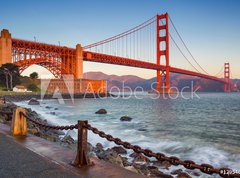 Fototapeta vliesov 270 x 200, 129546640 - San Francisco. Image of Golden Gate Bridge in San Francisco, California during sunrise.