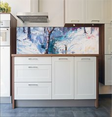 Fototapeta do kuchyn flie 180 x 60, 130132079 - Art Oil Painting Winter Landscape. The Awakening of Nature. Spring is coming.