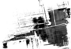 Samolepka flie 145 x 100, 13034930 - An abstract paint splatter frame in black and white - Abstraktn barvy postkn rmu v ern a bl