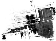 Fototapeta240 x 174  An abstract paint splatter frame in black and white, 240 x 174 cm