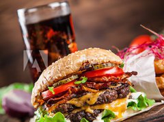 Samolepka flie 270 x 200  Close up of home made burgers, 270 x 200 cm