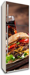 Samolepka na lednici flie 80 x 200  Close up of home made burgers, 80 x 200 cm