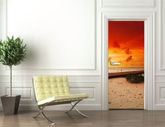 Samolepka na dvee flie 90 x 220, 13098208 - Romantic couple and sunset