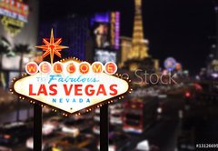 Samolepka flie 145 x 100, 13126695 - Welcome to Las Vegas Nevada