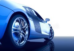Samolepka flie 145 x 100  Modern sport car (3d render), 145 x 100 cm