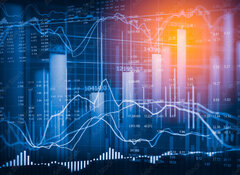 Samolepka flie 100 x 73  Stock market indicator and financial data view from LED. Double, 100 x 73 cm