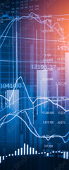 Samolepka na dveře fólie 90 x 220, 131421720 - Stock market indicator and financial data view from LED. Double