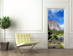 Samolepka na dvee flie 90 x 220  El Capitan View in Yosemite Nation Park, 90 x 220 cm