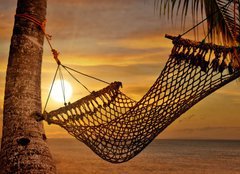 Fototapeta plátno 160 x 116, 13184187 - Sunset Hammock - Západ slunce Houpací síť