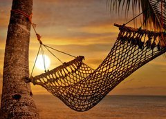 Samolepka flie 200 x 144, 13184187 - Sunset Hammock - Zpad slunce Houpac s