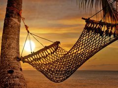 Samolepka flie 270 x 200, 13184187 - Sunset Hammock - Zpad slunce Houpac s