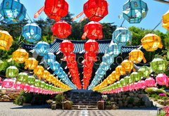 Fototapeta pltno 174 x 120, 132287673 - Color Lantern at Temple