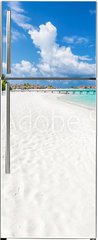 Samolepka na lednici flie 80 x 200, 132600844 - Wide sandy beach on a tropical island in Maldives. Palms and wat