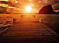 Samolepka flie 270 x 200, 13338057 - Jetty into the Sunset