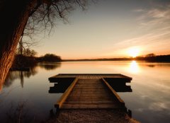 Fototapeta pltno 240 x 174, 13378317 - The bridge to the lake under the sunset - Most pes jezero pod zpadem slunce