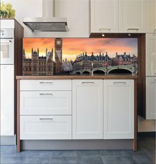 Fototapeta do kuchyn flie 180 x 60, 134727682 - Farbenfroher Sonnenuntergang hinter dem Big Ben und der Westminster Brcke