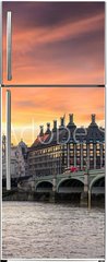Samolepka na lednici flie 80 x 200, 134727682 - Farbenfroher Sonnenuntergang hinter dem Big Ben und der Westminster Brcke
