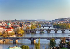 Samolepka flie 145 x 100, 13518966 - View on Prague Bridges at sunset