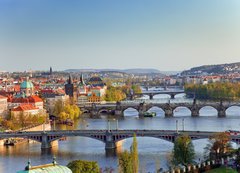 Fototapeta vliesov 200 x 144, 13518966 - View on Prague Bridges at sunset