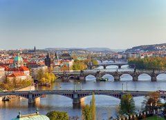 Fototapeta pltno 240 x 174, 13518966 - View on Prague Bridges at sunset - Pohled na Prask mosty pi zpadu slunce