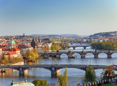 Fototapeta pltno 330 x 244, 13518966 - View on Prague Bridges at sunset