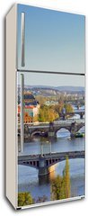 Samolepka na lednici flie 80 x 200  View on Prague Bridges at sunset, 80 x 200 cm