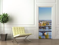 Samolepka na dvee flie 90 x 220  View on Prague Bridges at sunset, 90 x 220 cm