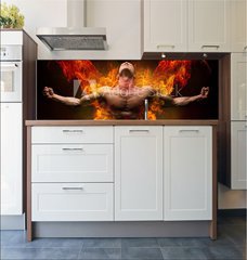 Fototapeta do kuchyn flie 180 x 60, 137170627 - On fire bodybuilder - V ohni kulturista
