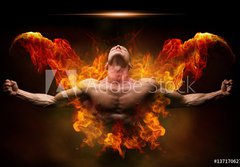 Fototapeta papr 184 x 128, 137170627 - On fire bodybuilder - V ohni kulturista