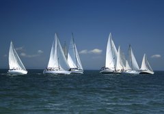 Fototapeta184 x 128  start of a sailing regatta, 184 x 128 cm