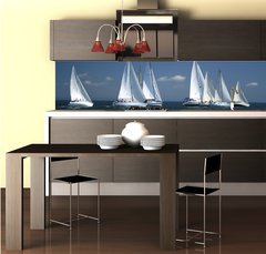 Fototapeta do kuchyně fólie 260 x 60, 1375692 - start of a sailing regatta - začátek plachetní regaty