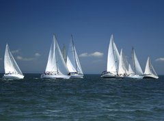 Fototapeta papr 360 x 266, 1375692 - start of a sailing regatta - zatek plachetn regaty