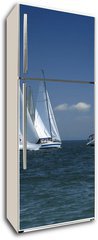 Samolepka na lednici fólie 80 x 200, 1375692 - start of a sailing regatta - začátek plachetní regaty