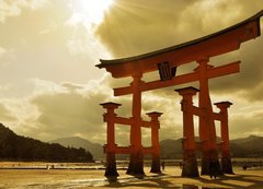 Fototapeta vliesov 200 x 144, 13832329 - Great torii at Miyajima - Velk torii v Miyajima