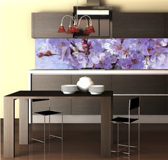 Fototapeta do kuchyn flie 260 x 60, 139001398 - Flowering branch. Painted oil paints on canvas.