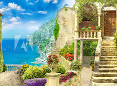 Fototapeta360 x 266  Digital fresco. Italy street, 360 x 266 cm