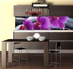 Fototapeta do kuchyn flie 260 x 60, 13998987 - beautiful orchid detail still life spa stones