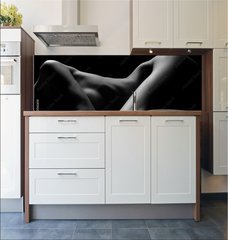 Fototapeta do kuchyn flie 180 x 60  Sexy body nude woman. Naked sensual beautiful girl. Artistic black and white photo., 180 x 60 cm