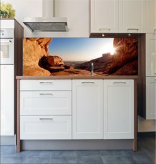 Fototapeta do kuchyn flie 180 x 60  Cave and sunset in the desert mountains, 180 x 60 cm