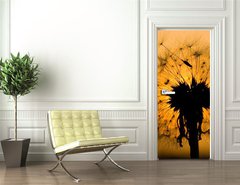 Samolepka na dvee flie 90 x 220, 14129993 - dandelion in peaceful evening