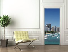 Samolepka na dvee flie 90 x 220  Waterfront,CHICAGO_USA, 90 x 220 cm