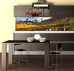 Fototapeta do kuchyn flie 260 x 60  The beautiful landscape of mountains and rivers in Iceland., 260 x 60 cm