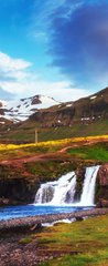 Samolepka na dvee flie 90 x 220  The beautiful landscape of mountains and rivers in Iceland., 90 x 220 cm